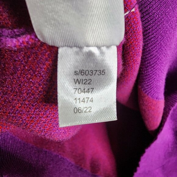 Ann Taylor Fair Isle Turtleneck Sweater Womens Large Purple Red Balloon Sleeve - Picture 9 of 13
